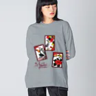 PLUME FACTORY☆  by”SakuraTangpoppo”のはなとり猪鹿蝶（両面） Big Long Sleeve T-Shirt