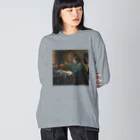 ノザキ-Nozakiの名画を楽しむてんとう虫〜リアルな絵画〜 ビッグシルエットロングスリーブTシャツ