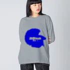 ☆ららくらら☆のHalfmoon Betta①Mediumblue ビッグシルエットロングスリーブTシャツ