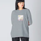 Circlothesのあじさい白② ビッグシルエットロングスリーブTシャツ