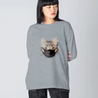 mimi_factoryの働く猫＠マスク Big Long Sleeve T-Shirt