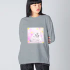 マロマロのおすましニャンコ ビッグシルエットロングスリーブTシャツ