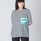 ヤママユ(ヤママユ・ペンギイナ)のふたごのフェアリーペンギン(キラキラロゴつき) Big Long Sleeve T-Shirt