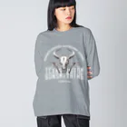 TEXAS CUSTOM GUNSMITHINGのTEXAS CUSTOM GUNSMITHING BULL SKULL_No.4 WHITE ビッグシルエットロングスリーブTシャツ