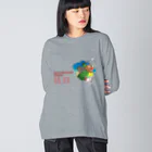 インコグッズのお店　ラブバード亭のルリコシボタン（破壊神スサノオ　RPG風ステータスバージョン） Big Long Sleeve T-Shirt