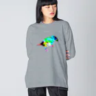 PiZakkuのステンドグラス　鳥 Big Long Sleeve T-Shirt