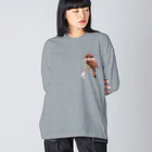 萩岩睦美のグッズショップの長そでビッグT　オウギタイランチョウ Big Long Sleeve T-Shirt