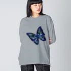 まいにち大変だけどほのぼのって大事の黒蝶S（蝶大きめ） Big Long Sleeve T-Shirt