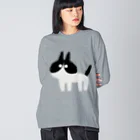 ツギハギ ニクの【GuchaNeko】黒白 Big Long Sleeve T-Shirt