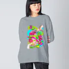 カズシフジイのKazushi collage ビッグシルエットロングスリーブTシャツ