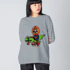 oekaki/ROUTE ONEのカエルライダー★まこちゃん Big Long Sleeve T-Shirt