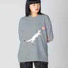 Amiの狐の手毬唄-鳥居狛狐弐- ビッグシルエットロングスリーブTシャツ