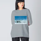 古見きゅう/ and 9 films オンラインショップ のうたた寝サザナミフグ ビッグシルエットロングスリーブTシャツ