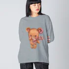 Atelier cinnamonのベアーズコレクション／チョコレート Big Long Sleeve T-Shirt