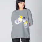 LittleLoroのCockatiels 9 ルチノー オカメインコ ルチノスケ カレッジ ロゴ 0535 スサー付 ビッグシルエットロングスリーブTシャツ