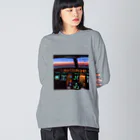 Teatime ティータイムのコックピット 航空ジェット機 空の飛行機  Big Long Sleeve T-Shirt