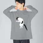 小鳥と映画館のグッドラックな猫 Big Long Sleeve T-Shirt