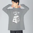 ねこぜもんのLEVEL UP FTS しろいロゴ ビッグシルエットロングスリーブTシャツ