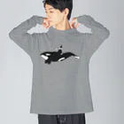 ムクのシャチ スイム Big Long Sleeve T-Shirt