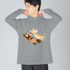 あむぽん*（たぬき）のねころびにゃんぽんず Big Long Sleeve T-Shirt