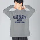 Mappila SHOPのカレッジ風(ネイビー)　フラットアース FLATEARTH Big Long Sleeve T-Shirt