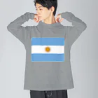 お絵かき屋さんのアルゼンチンの国旗 ビッグシルエットロングスリーブTシャツ