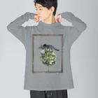 tottoのトリケラトプス骨格と紫陽花 Big Long Sleeve T-Shirt