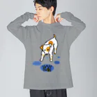 マイマイタケの水たまりと犬さん Big Long Sleeve T-Shirt