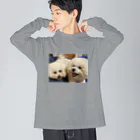 suzu_1999のくつろぎくーちゃんにこちゃん ビッグシルエットロングスリーブTシャツ