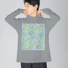 shiho_artのブルーデイジー﻿ - 神無月 - Big Long Sleeve T-Shirt