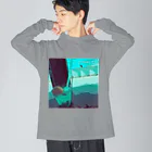 那須華蓮のSUZURIの水色。 Big Long Sleeve T-Shirt