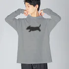 CHOSANAの走る犬 ダックス ブラック Big Long Sleeve T-Shirt