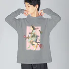 poniponiのフォークに猫を乗せて Big Long Sleeve T-Shirt