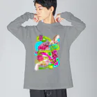 カズシフジイのKazushi collage ビッグシルエットロングスリーブTシャツ