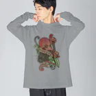 wonder catのウツボカズラ red ビッグシルエットロングスリーブTシャツ