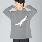 Amiの狐の手毬唄-鳥居狛狐弐- ビッグシルエットロングスリーブTシャツ