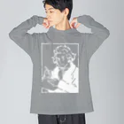 山形屋米店の【白プリント】ベートーヴェン Big Long Sleeve T-Shirt