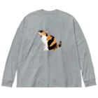 小鳥と映画館のアクビする三毛猫ちゃん Big Long Sleeve T-Shirt