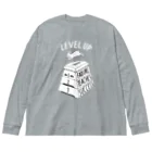 ねこぜもんのLEVEL UP FTS しろいロゴ ビッグシルエットロングスリーブTシャツ