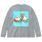 Lily bird（リリーバード）のぷかぷか水遊び文鳥ず Big Long Sleeve T-Shirt