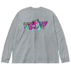 VRIGVTVSHI のアリガタシ™ NEON GRAY ビッグシルエットロングスリーブTシャツ
