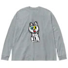 エマメ本舗のオッドアイの白猫エマメちゃんグッズ Big Long Sleeve T-Shirt