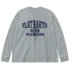 Mappila SHOPのカレッジ風(ネイビー)　フラットアース FLATEARTH Big Long Sleeve T-Shirt