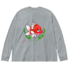 JapaneseArt Yui Shopの金魚ちゃん ビッグシルエットロングスリーブTシャツ