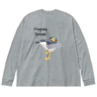やちよ｜リアル鳥イラストのPenguin Jyanai with Penguin ビッグシルエットロングスリーブTシャツ