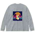 80s_popの80s_pop Dog No.1 (Shiba Inu) ビッグシルエットロングスリーブTシャツ