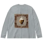 leisurely_lifeのA richly decorated coffee-inspired T-shirt design Big Long Sleeve T-Shirt