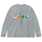 しろくま&ペンギン通信のもぎたて4連 Big Long Sleeve T-Shirt