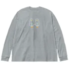 CHIMNEY雑貨店のななしのおばけちゃんシスターズ(白フチ/orange) Big Long Sleeve T-Shirt