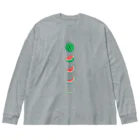 ☀️ひなたぼっくすの🍉スイカの満ち欠け(縦) ビッグシルエットロングスリーブTシャツ